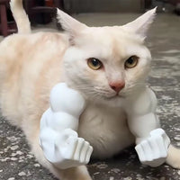 Funny Cat Muscle Arm 3D Printed Invincible Hulk Arm Pet Interactive Neck Hanging Toy Cosplay Costume Props Accessories
